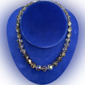 Vendome Golden Champagne Crystal Necklace